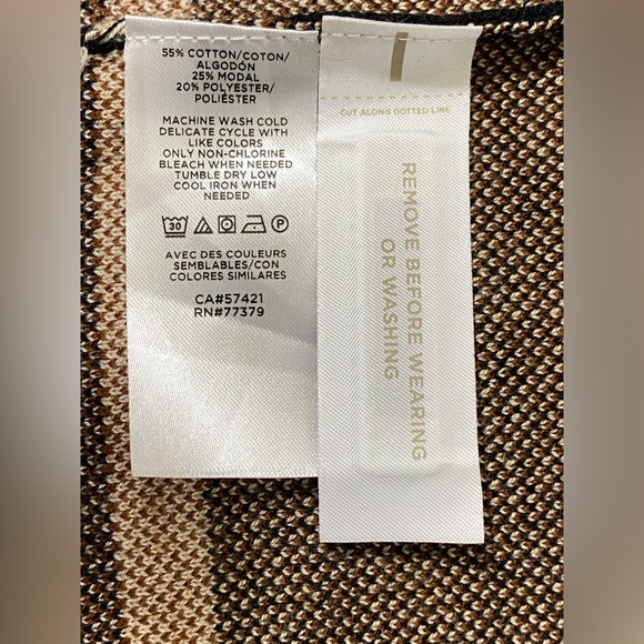 Ann Taylor Animal Print Colorblock Open Cardigan Women’s Size Small - Picture 9 of 9